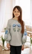Дитяча вишиванка для дівчинки vishivano4ka 9205-7 110-116 сіра - изображение 3