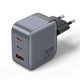 Зарядний пристрій VENTION 2xUSB-C PD70W + 1xUSB QC3.0 22.5W GaN gray (FEXH0-EU) - зображення 1