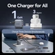 Зарядний пристрій VENTION 2xUSB-C PD70W + 1xUSB QC3.0 22.5W GaN gray (FEXH0-EU) - зображення 3