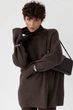 Теплая вязаная туника в рубчик Lurex Коричневый One Size (3050) - изображение 1