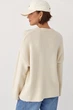 Вязаный однотонный джемпер свободного фасона Lurex Молочный One Size (25880) - изображение 2
