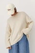 Вязаный однотонный джемпер свободного фасона Lurex Молочный One Size (25880) - изображение 5