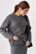 Вязаный женский джемпер oversize Lurex Серый One Size (30320) - изображение 1