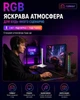 Підставка для навушників гарнітури RGB тримач настільна для ігрового комп'ютера ПК з LED підсвіткою Plug & Play органайзер геймерського сетапу універсальна пластикова геймерська стійка аксесуар робочого столу геймера + USB кабель у комплекті чорна - зображення 3