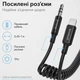 Кабель AUX Proove Steel Spring Lightning to 3.5 (ACSS00005101), 0.45–1 м пружинный, усиленные разъемы, TPU, черный - изображение 5