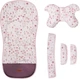 Набір для коляски Sensillo Velvet Bloom Deluxe Вкладиш 80 x 40 см + Подушка + Накладки Рожевий (5903076324764) - зображення 1