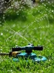 Вращающийся разбрызгиватель для полива 360 градусов, 3 регулируемые лопасти, до 10 м, на подставке, зеленый - изображение 5