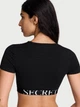 Жіночий топ-бралет Victoria's secret Cotton Short-Sleeve Bralette Crop Top Black XS Чорний - зображення 2