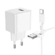 Сетевое зарядное устройство Borofone BAS11A 10.5W с кабелем USB-C 1 м, USB-A, адаптер питания для смартфонов, белый - изображение 2
