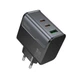 Мережевий зарядний пристрій Hoco CS75A 70W, 3 порти (2×USB-C + USB-A), PD, QC3.0, швидка зарядка, адаптер живлення, чорний - зображення 1