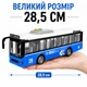 Іграшковий міський автобус зі світлом і звуком 28,5 см — інерційний, двері відкриваються, дитячий, синій - зображення 2