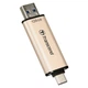 USB флеш накопичувач Transcend 128GB JetFlash 930 Gold-Black USB 3.2/Type-C (TS128GJF930C) - изображение 4