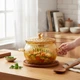 Каструля скляна термостійка з кришкою та ручками об'ємом 2 л Premium Quality Рельєфна каструля з термостійкого боросилікатного скла Коричневий - зображення 4