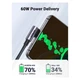 Дата кабель USB 2.0Type-C to Type-C 3.0m 60W US255 90-degree Angle Black Ugreen (80714) - изображение 2