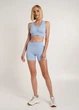 Бесшовный женский спортивный топ из микрофибры Giulia TOP SPORT SHAPE MELANGE L/XL Blue-lacecap hydrangea, легкий, с поддержкой груди, удобный для активного дня - изображение 6