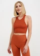 Безшовний топ в рубчик на широких бретелях Giulia HALTER TOP RIB S/M Orange-burnt sienna - зображення 1