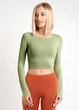 Топ вкорочений з довгим рукавом Giulia CROP TOP S/M Green-kohlrabi - изображение 3