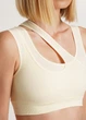 Топ женский с ассиметричными бретелями Giulia TOP RIB CO XS/S White-milk, Топ женский - изображение 7