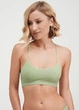 Безшовний топ в рубчик на тонких бретелях Giulia CAMI TOP RIB S/M Green-kohlrabi, жіночий топ з мікрофібри - зображення 4