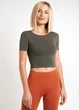 Топ з коротким рукавом та круглим вирізом Giulia CROP T-SHIRT S/M Khaki-khaki - изображение 3