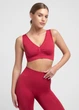 Бесшовный женский топ с push-up эффектом из микрофибры Giulia TOP SHAPE S/M Bordo-winterberry, спортивный топ - изображение 7