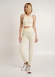 Легінси жіночі спортивні в рубчик з моделювальним швом Giulia LEGGINGS RIB S/M White-vanilla - изображение 2