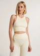Безшовний топ в рубчик на широких бретелях Giulia HALTER TOP RIB S/M White-vanilla - зображення 1