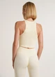 Безшовний топ в рубчик на широких бретелях Giulia HALTER TOP RIB S/M White-vanilla - зображення 3