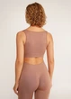 Бесшовный женский топ с эффектом push-up из микрофибры Giulia TOP SHAPE S/M Brown-mokko, кроп-топ - изображение 8