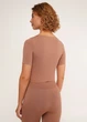 Топ з коротким рукавом та круглим вирізом Giulia CROP T-SHIRT S/M Brown-mokko - изображение 2