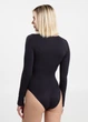 Женский бесшовный женский боди из микрофибры с длинными рукавами Giulia BODY LONGSLEEVE XXL Black, базовый черный, облегающий - изображение 9