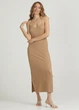 Сарафан женский на бретелях с боковыми разрезами в жатку Giulia WHISPERED FOLDS 8901/260 S Beige-dark, летнее платье, с тонкими бретелями - изображение 6