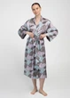 Женский шелковый халат с растительным принтом Giulia LEAFSONG 7338/050 M Multicolor-mokko print, под пояс, домашний - изображение 7