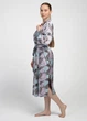 Женский шелковый халат с растительным принтом Giulia LEAFSONG 7338/050 M Multicolor-mokko print, под пояс, домашний - изображение 8