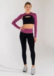 Женские бесшовные леггинсы с push-up эффектом и контрастным поясом Giulia FLEXING LEGGINGS GLAM S/M Multicolor-black/domsor, комфортные лосины для спорта, для тренировок, из микрофибры - изображение 10