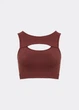 Бесшовный женский топ с акцентным вырезом Giulia FLEX TOP ENERGY S/M Brown-hot chocolate, стильный топ, из микрофибры, для спорта - изображение 4