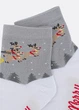 Детские хлопковые носки с новогодним узором Giulia KS3 NEW YEAR 2606 30/35 Multicolor-white/silver, высокие носки с рисунком - изображение 8