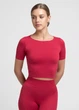 Топ с коротким рукавом и круглым вырезом Giulia CROP T-SHIRT L/XL Bordo-winterberry, спортивный топ из микрофибры - изображение 7