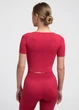 Топ с коротким рукавом и круглым вырезом Giulia CROP T-SHIRT L/XL Bordo-winterberry, спортивный топ из микрофибры - изображение 8