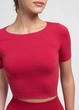 Топ с коротким рукавом и круглым вырезом Giulia CROP T-SHIRT L/XL Bordo-winterberry, спортивный топ из микрофибры - изображение 9