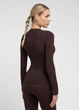 Женская бесшовная футболка из микрофибры с длинным рукавом Giulia LONGSLEEVE 01 S/M Brown-hot chocolate, базовый лонгслив - изображение 8