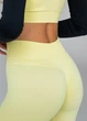 Женские бесшовные леггинсы в рубчик с моделирующим швом Giulia FLEXING LEGGINGS POWER XXS/XS Yellow-lemon grass, лосины с эффектом push up, из микрофибры - изображение 8
