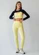 Женские бесшовные леггинсы в рубчик с моделирующим швом Giulia FLEXING LEGGINGS POWER XXS/XS Yellow-lemon grass, лосины с эффектом push up, из микрофибры - изображение 9