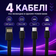 Портативный аккумулятор 20000 мА·ч, Power Bank с 4 встроенными кабелями (USB Type-A, Type-C, Micro USB, Lightning), цифровой дисплей заряда, чёрный, универсальный, компактный - изображение 3