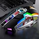 Бездротова безшумна ігрова миша RGB A5 2,4G 1600 DPI 7 кнопок USB Чорна - зображення 3
