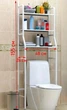 Компактний вертикальний металевий стелаж-органайзер Toilet Rack 3 рівневий для ванної кімнати для установки над унітазом та зручного зберігання речей 160х47х25 см Білий - зображення 6