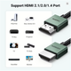 Кабель HDMI 8K Ultra HD UGREEN HD155 HDMI 2.1 HDR+ 3D 8K@60Hz (4K@240Hz) VRR eARC DTS Dolby 48 Gbps Black - изображение 6