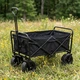 Складная транспортная тележка для перевозки вещей и продуктов с ручкой и 4 колесами универсальная для походов в магазин/кемпинга/транспортировка и хранение 90х53х60 см Черный - изображение 4