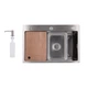 Мийка для кухні інтегрована Lidz Handmade H6845 Brushed Steel 3,0/1,0 мм LDH6845BRU49455 - зображення 1