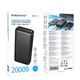 Power Bank Borofone BJ80A Clever 20000 mAh 22.5 W PD20W 4 USB порту чорний для заряджання пристроїв - зображення 2